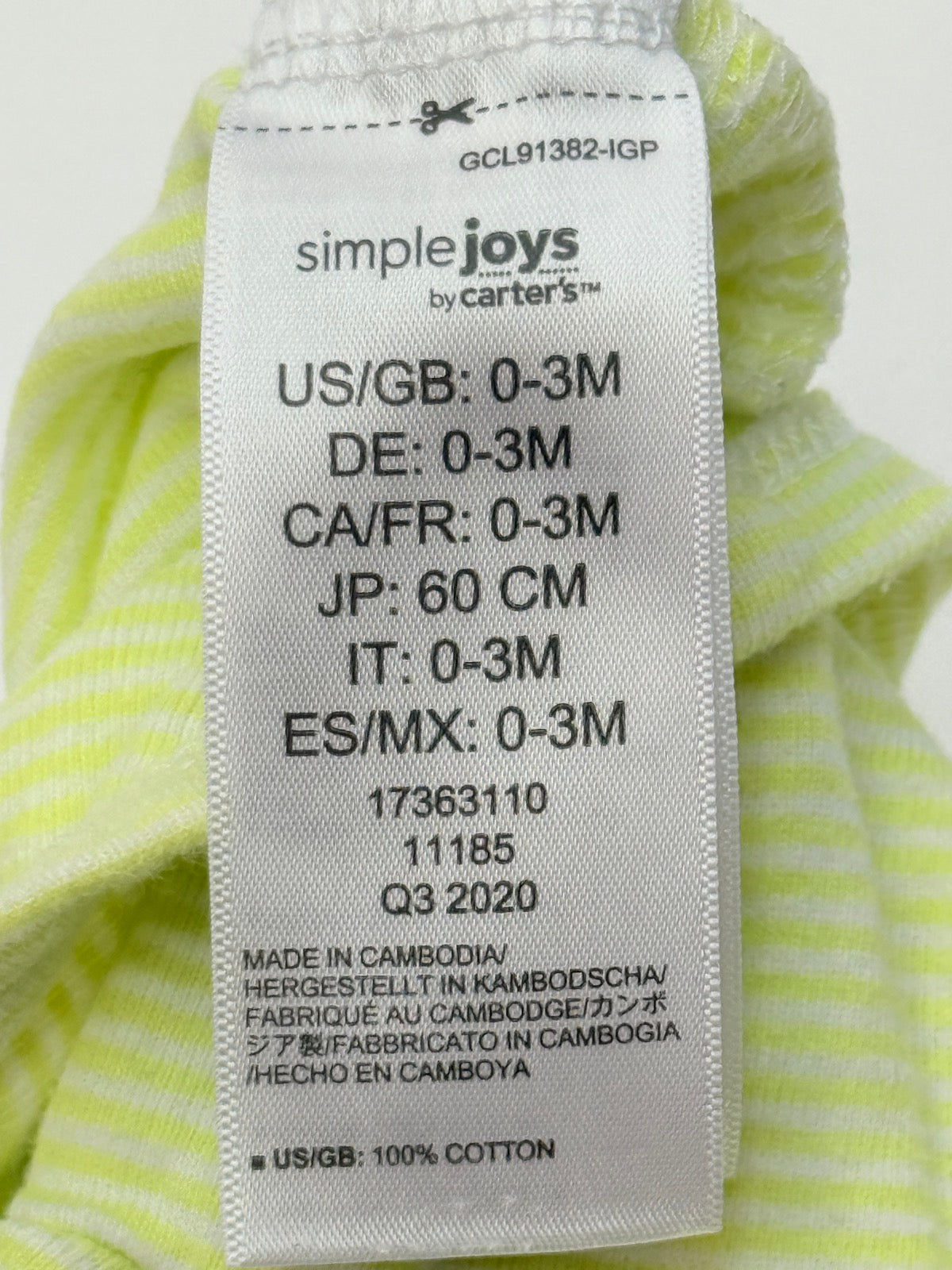 Simple Joys by Carter's Striped Bodysuit 0-3M