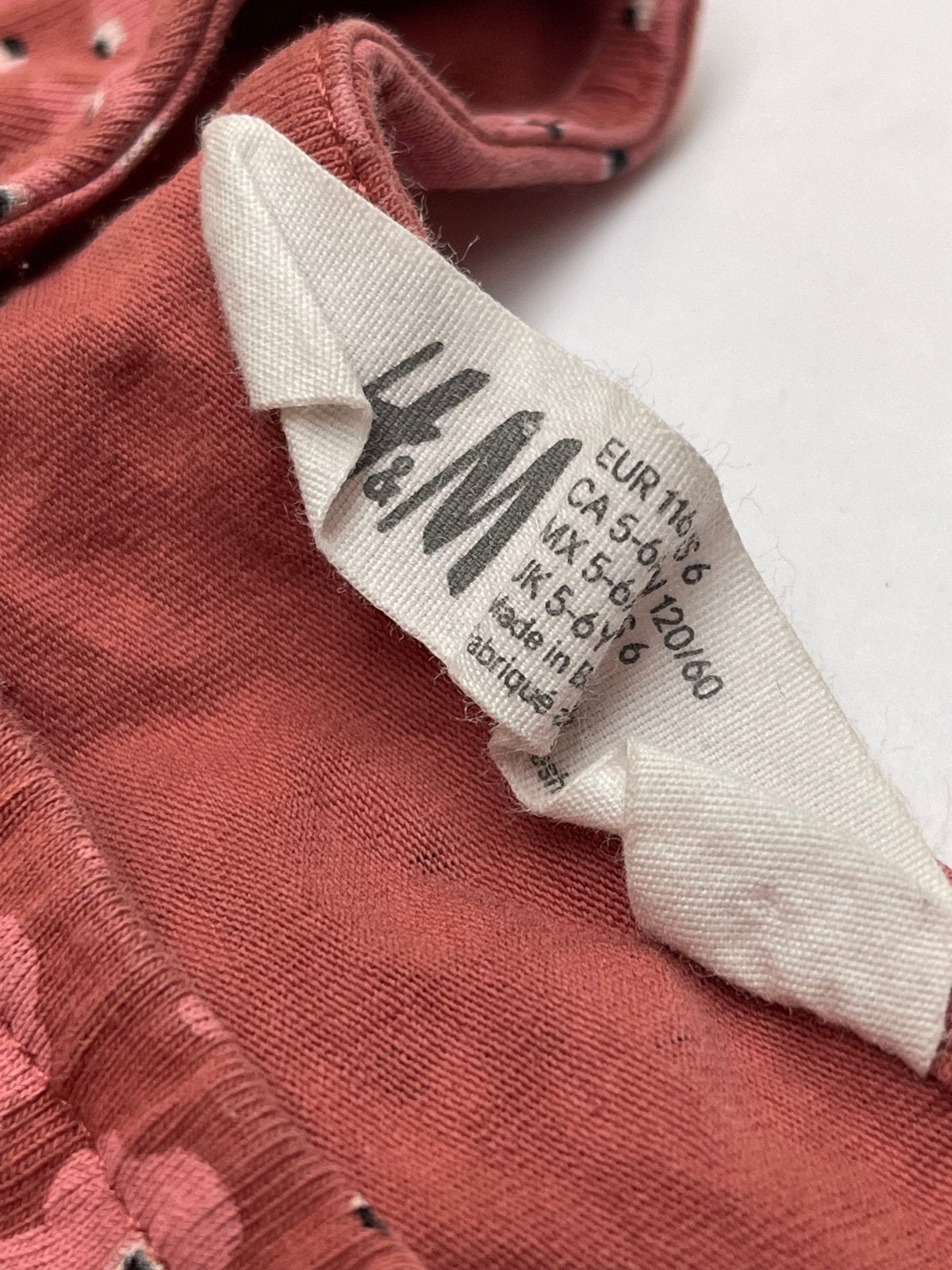 H&M Floral Rust Pink Dress Size 5-6Y
