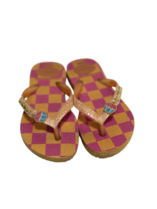 Havaianas Checkered Glitter Flip Flops Size 10C
