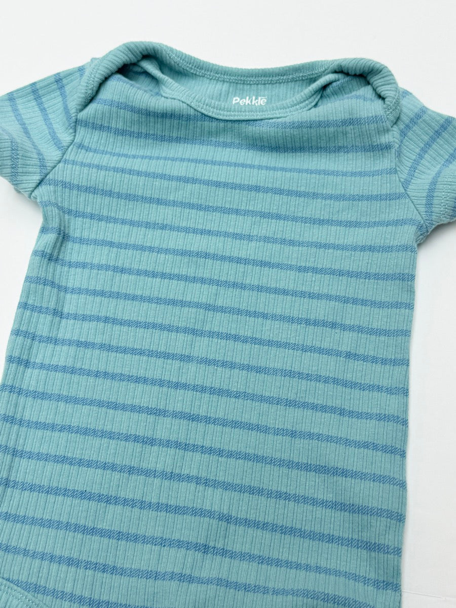 Pekkle Striped Short Sleeve Bodysuit 18M