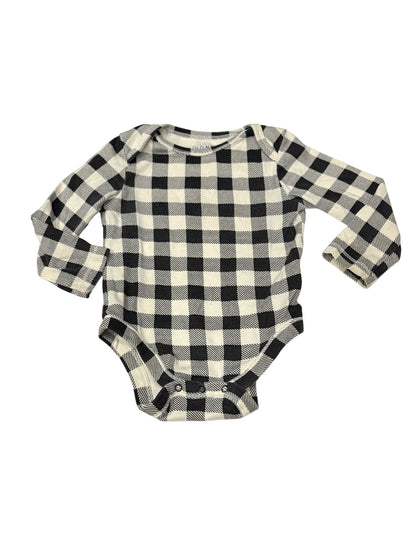 Old Navy Plaid Long Sleeve Bodysuit 6-12M