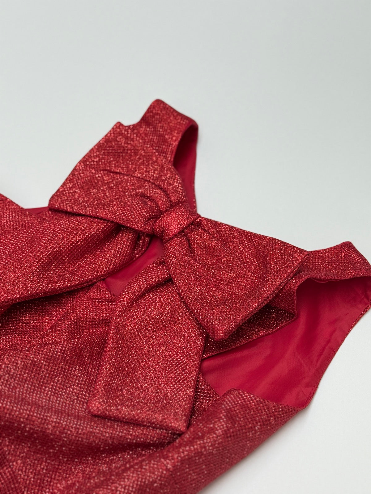 Iris & Ivy Red Glitter Bow Dress Size 12