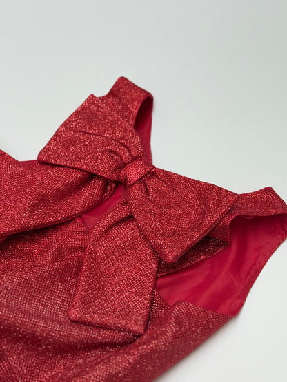 Iris & Ivy Red Glitter Bow Dress Size 12