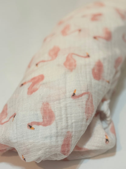 Aden + Anais Essentials Flamingo Muslin Crib Sheet