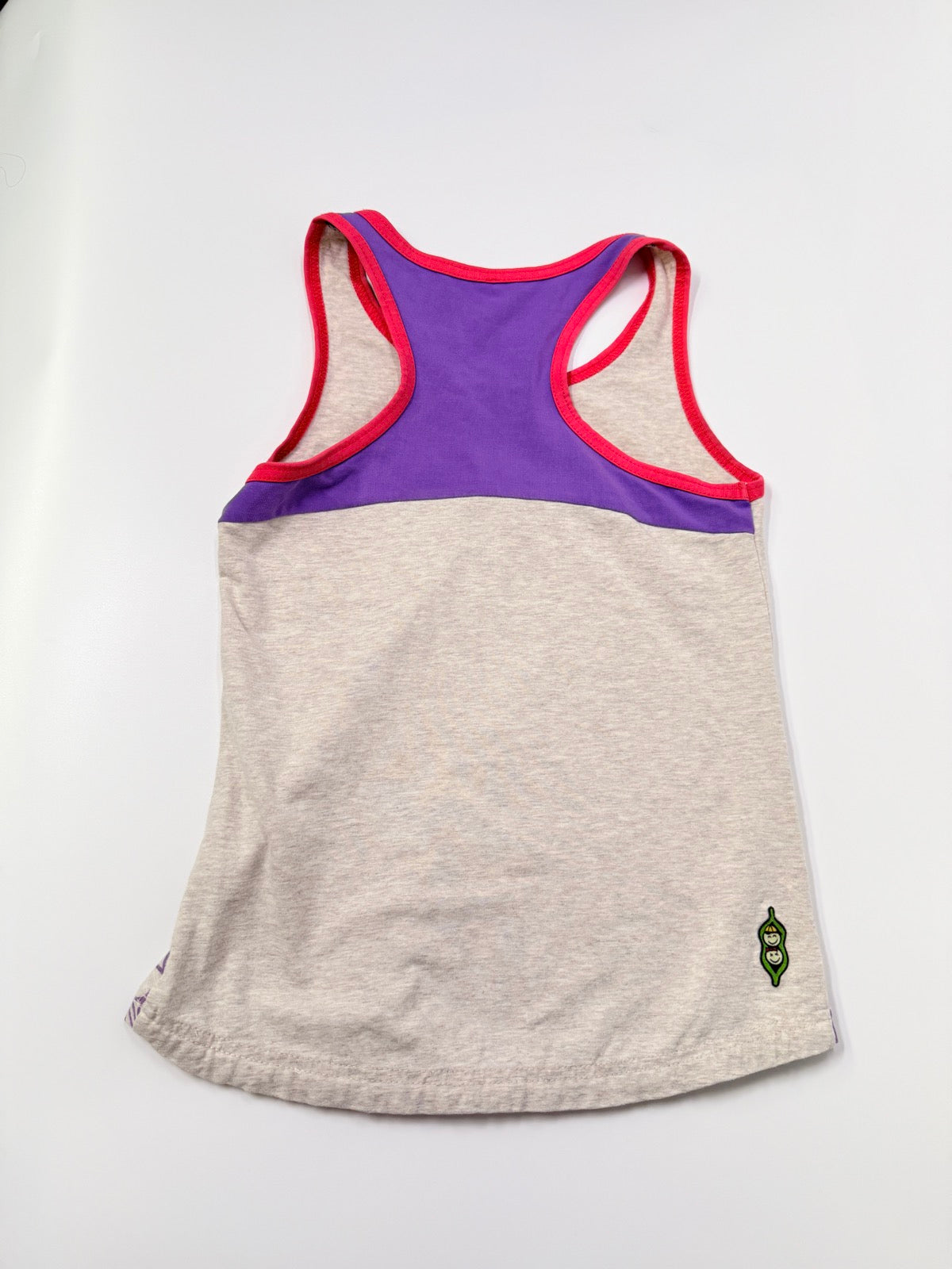 Peekaboo Beans Floral Purple Gray Tank Top Girls