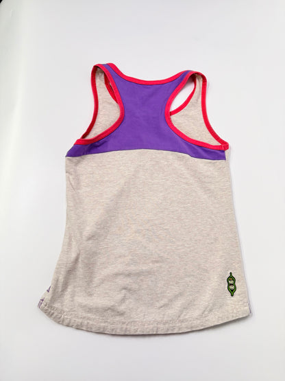 Peekaboo Beans Floral Purple Gray Tank Top Girls