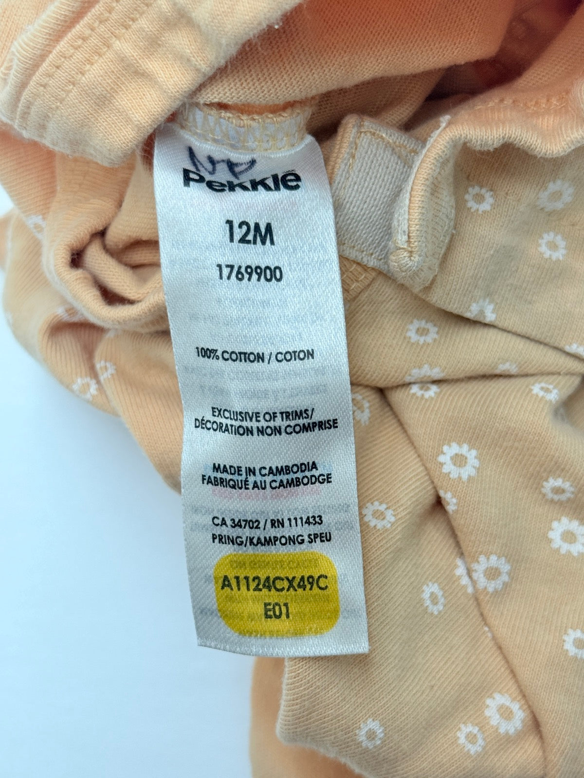 Pekkle Floral Daisy Bodysuit 12M