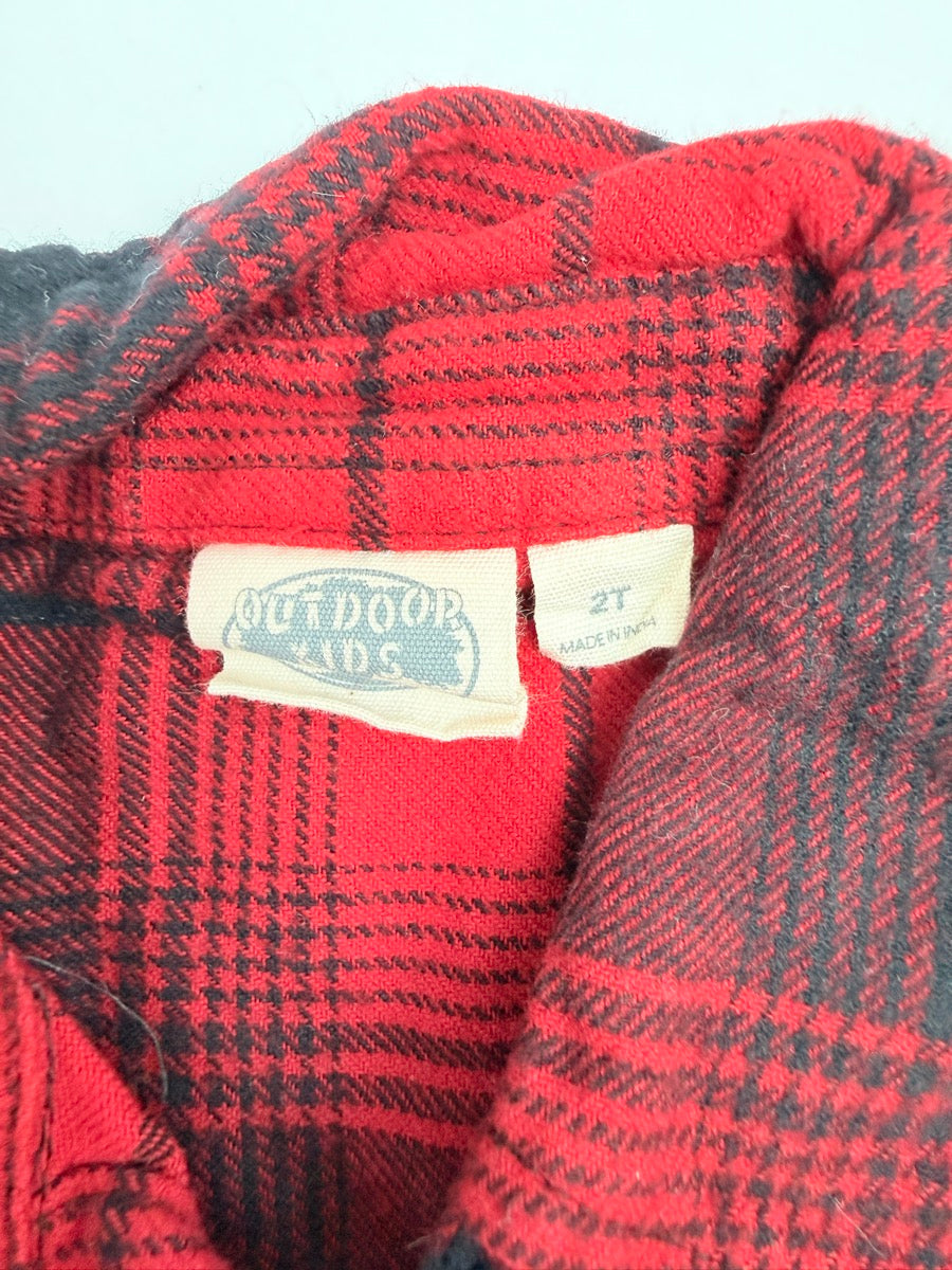 Outdoor Kids Plaid Flannel Shirt Size 2T