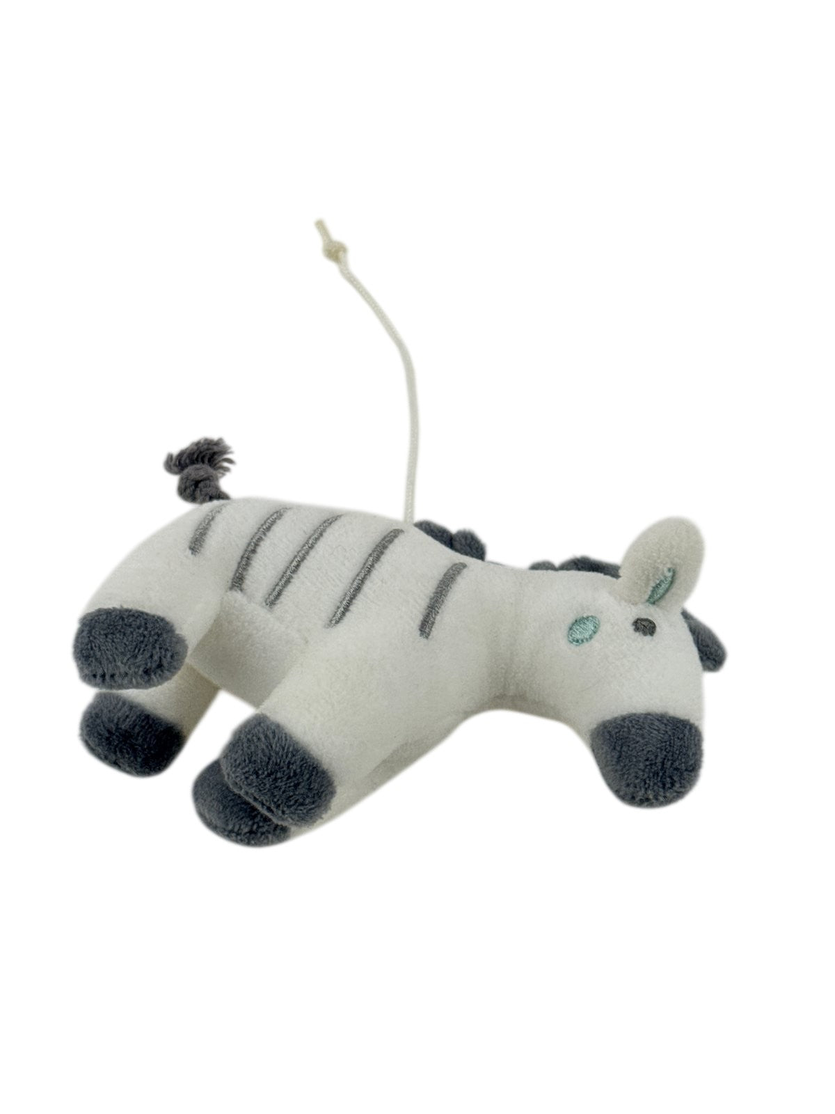 Plush Zebra Hanging Toy White Gray