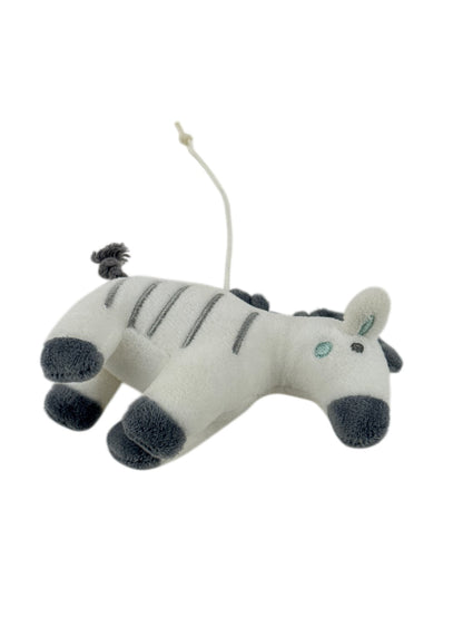 Plush Zebra Hanging Toy White Gray