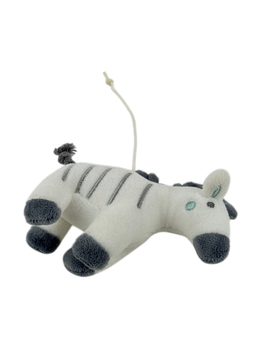 Plush Zebra Hanging Toy White Gray