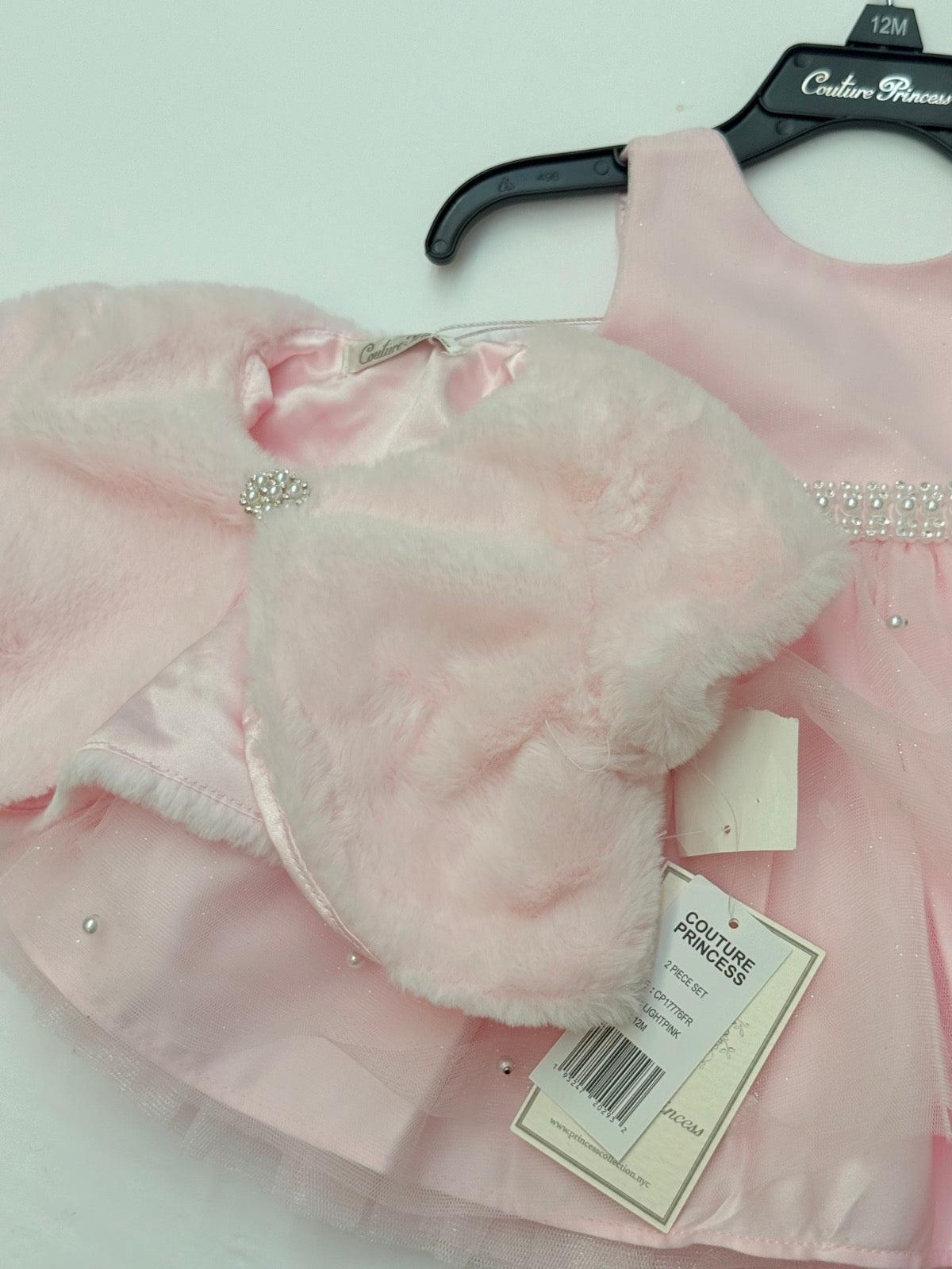 NWT - Couture Princess Pearl Dress & Shrug Set 12M