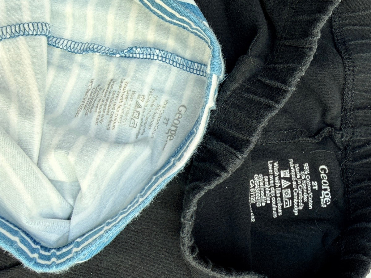George Black Striped Leggings Bundle 2T