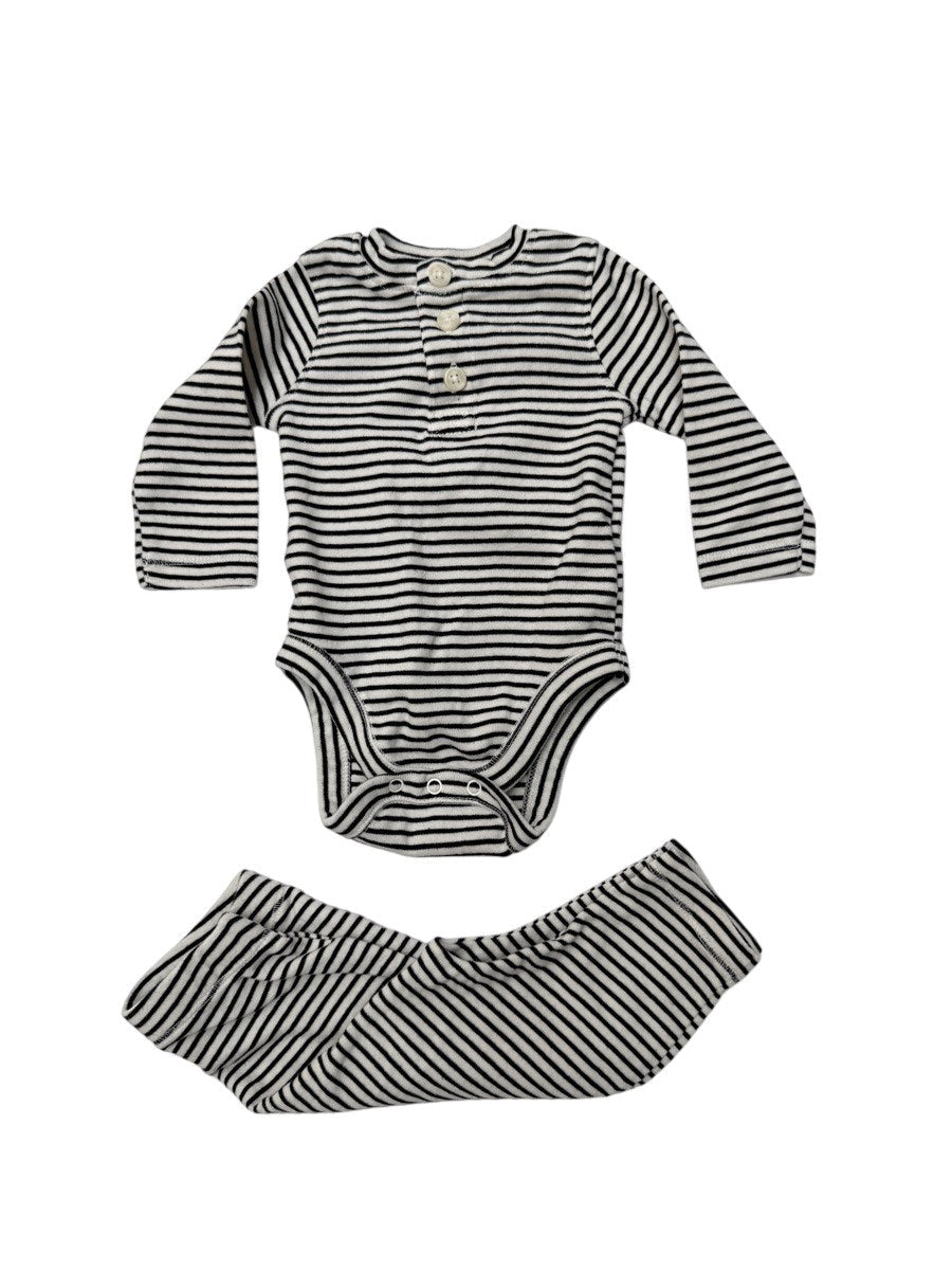 Old Navy Striped Bodysuit Pants Set 0-3M