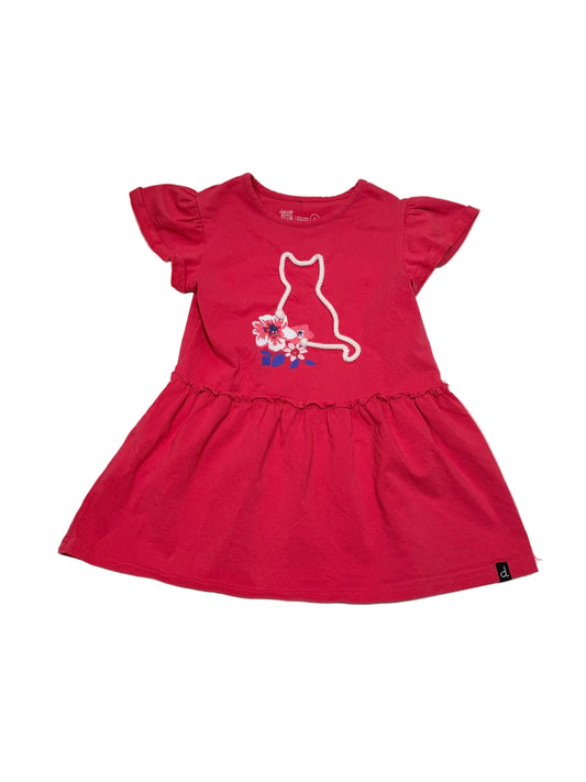 Deux par Deux Red Cat Floral Dress Size 6