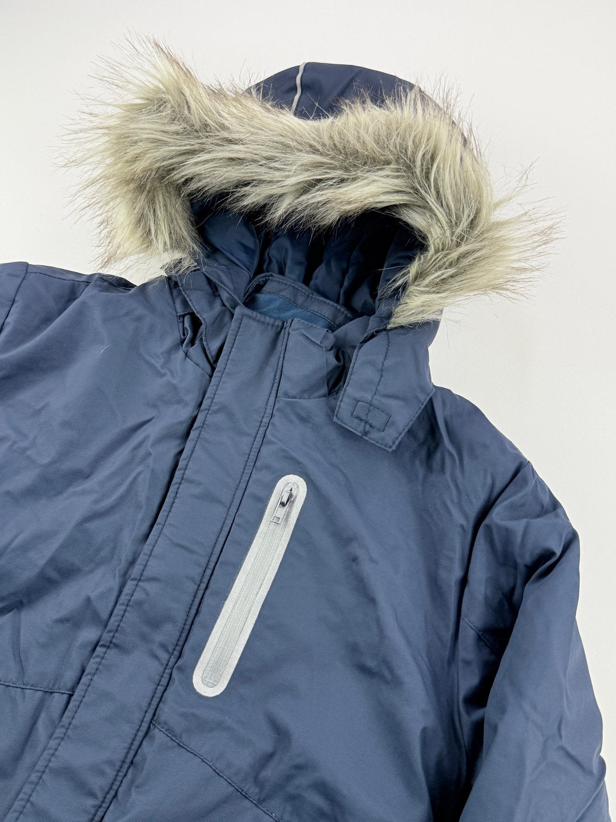 H&M Navy Hooded Parka Jacket Size 7-8Y