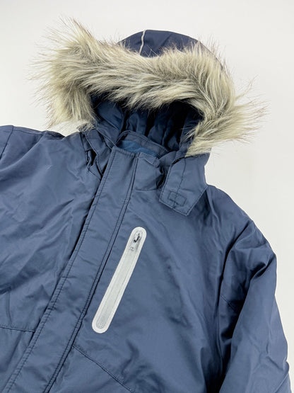 H&M Navy Hooded Parka Jacket Size 7-8Y