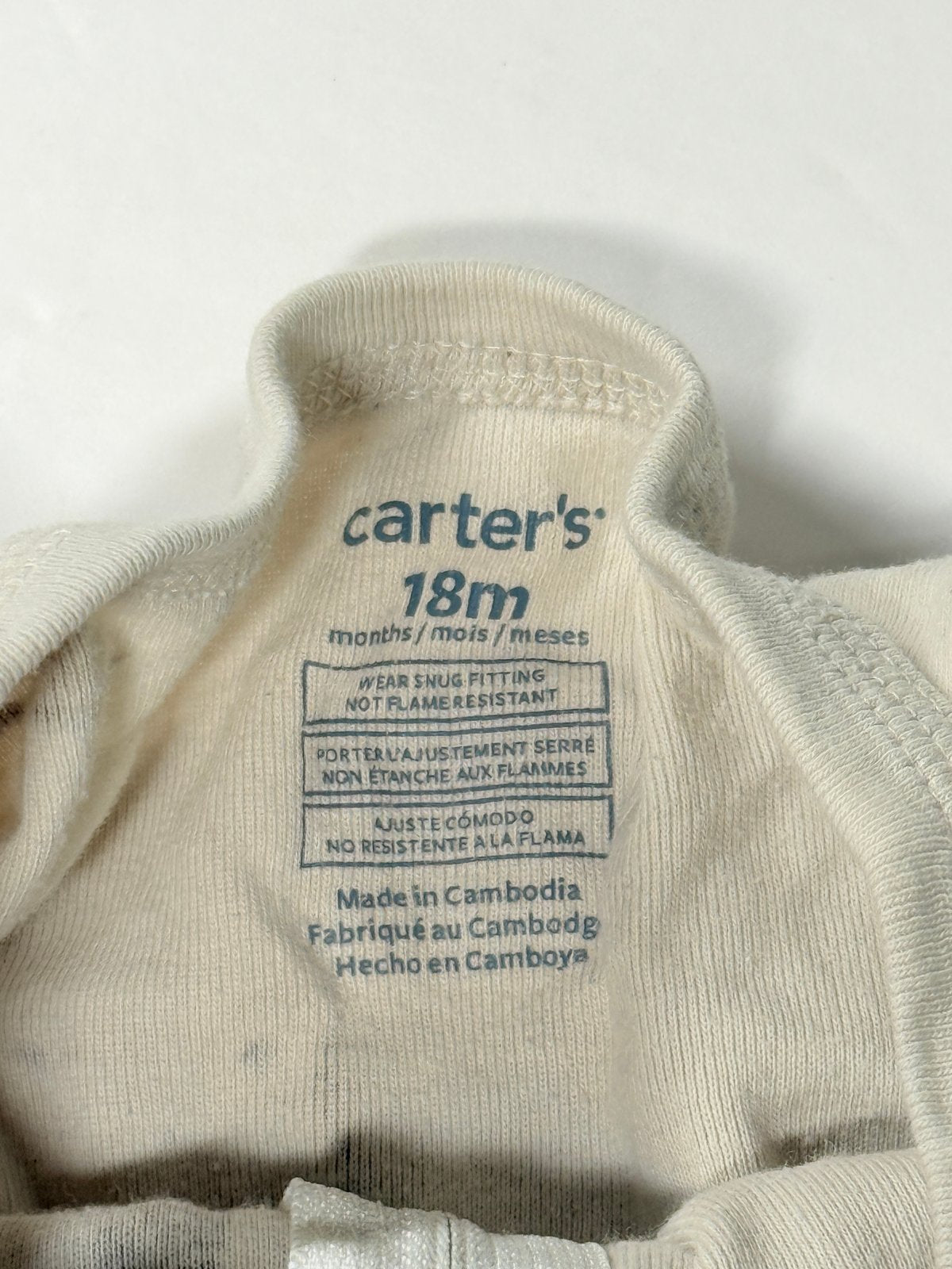 Carter's Bear Print Zip-Up Sleeper 18M