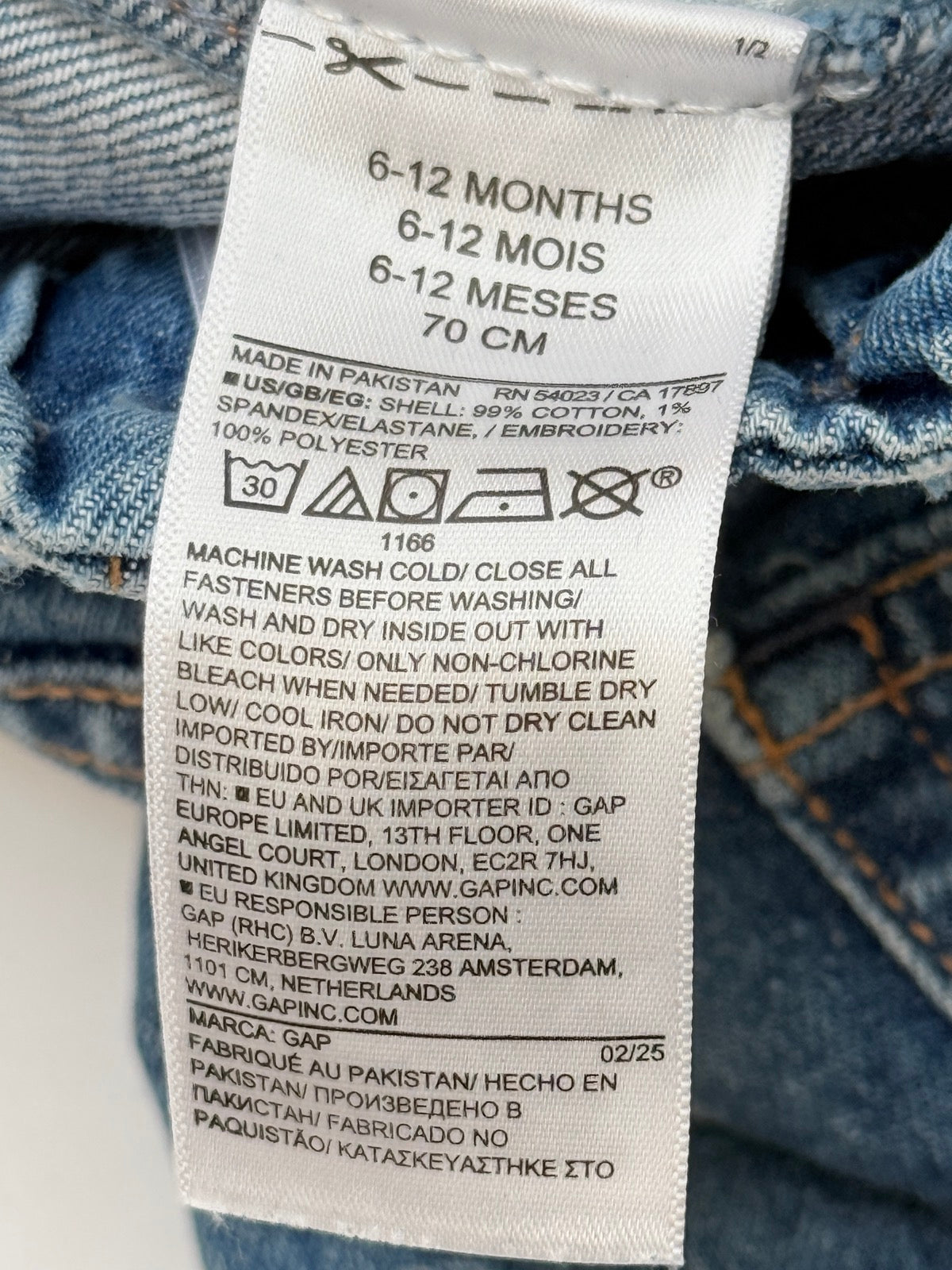 Gap Denim Daisy Embroidered Mom Jean 6-12M