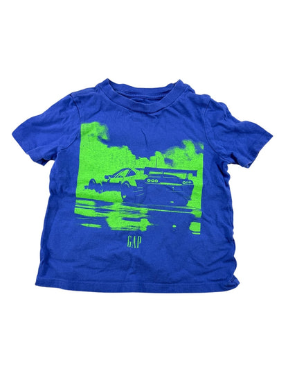 Gap Kids Blue Car Graphic T-Shirt Size 4-5Y