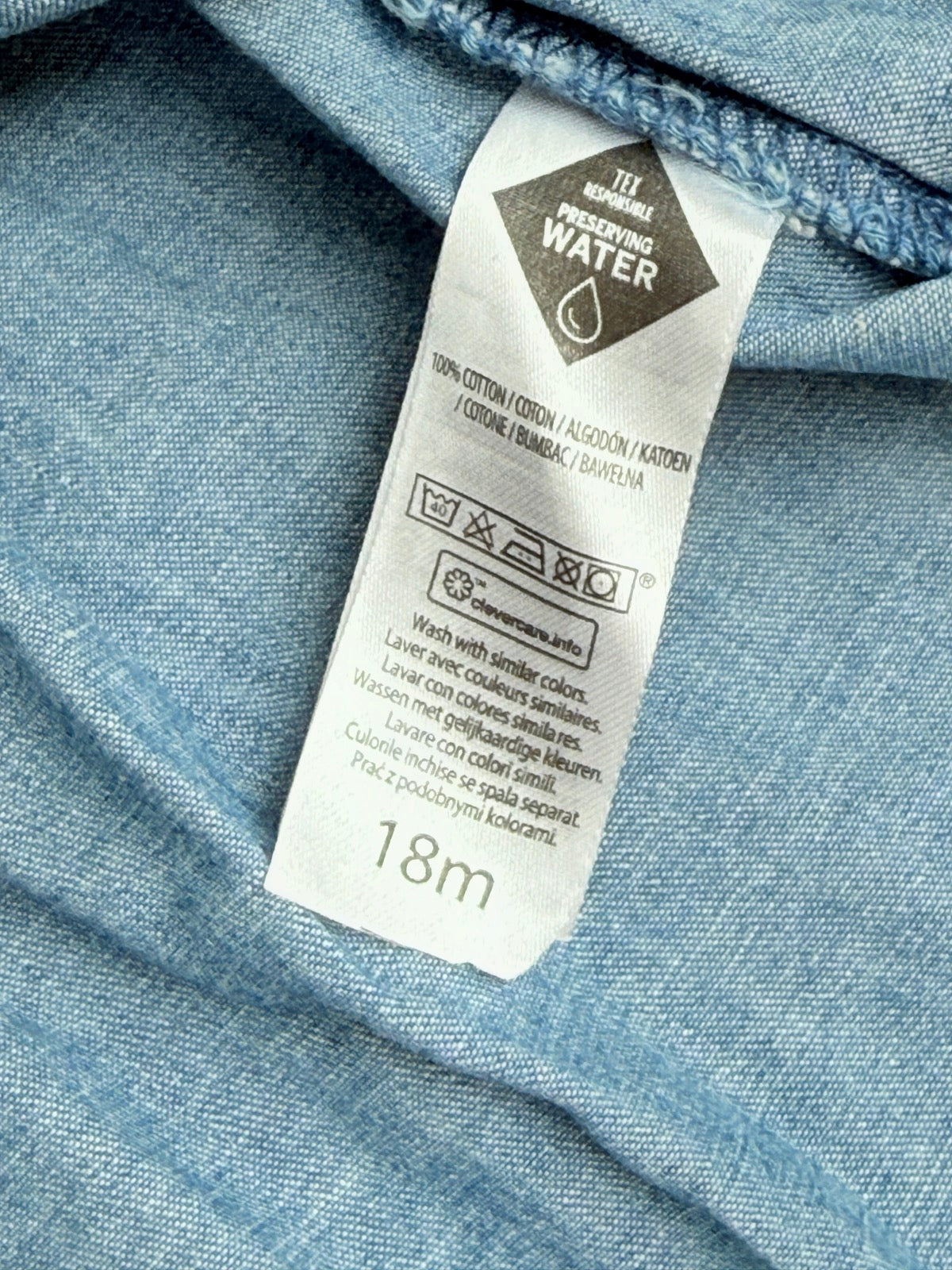 Tex Baby Denim Button-Up Dress 18m
