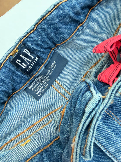 Gap Blue Skinny Jeans Double Button Elastic Waistband size 14