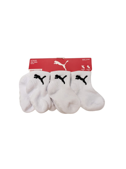 NWT - Puma 6-Pair Quarter Crew Socks 12-24M