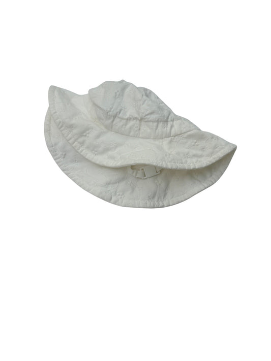 Jan & Jul White Eyelet Sun Hat Size S 0-6M