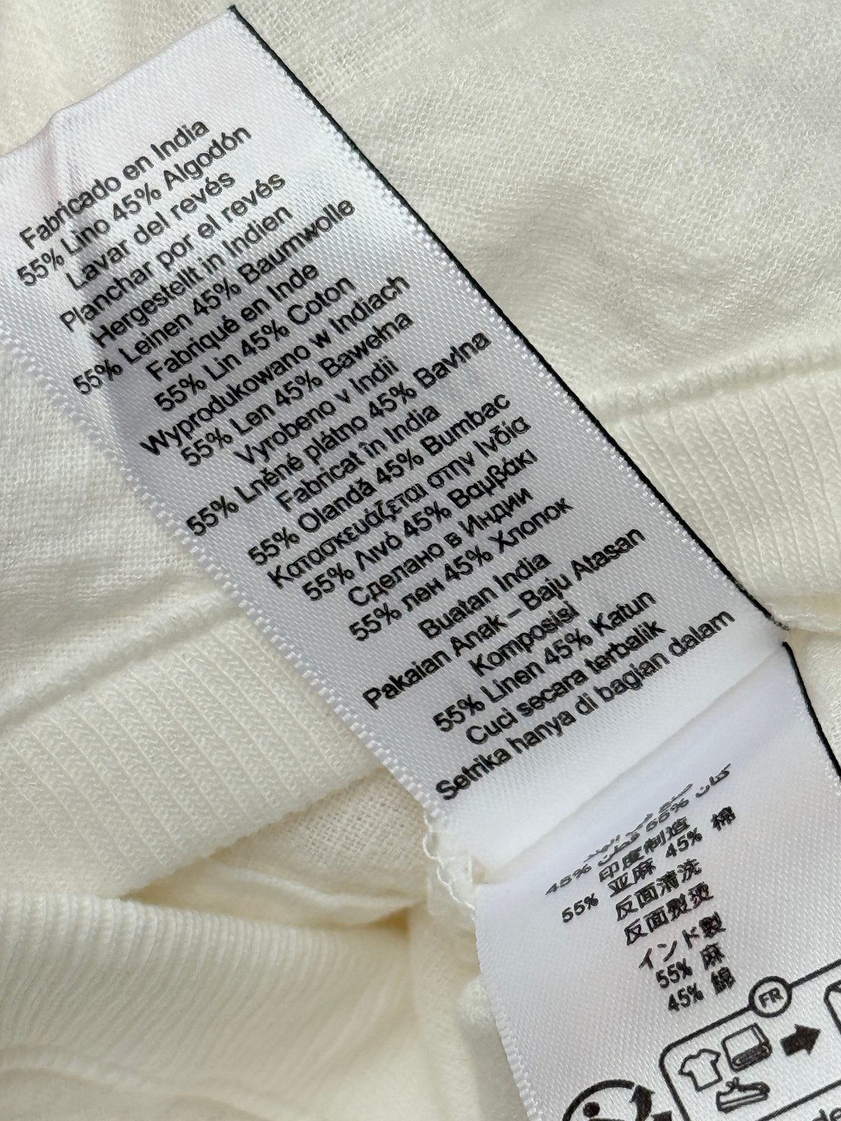 NWT - Next Baby White Linen Blend Bodysuit 6-9M