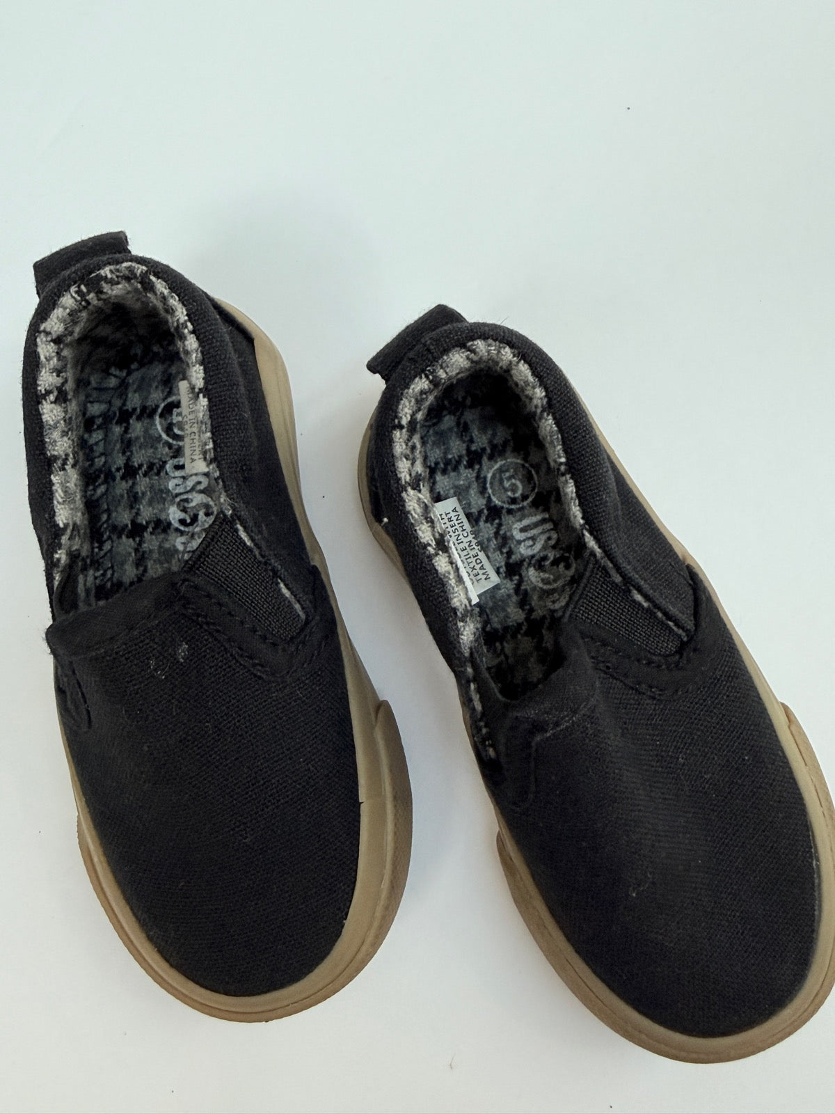 Black Canvas Slip-On Sneakers Toddler Size 5