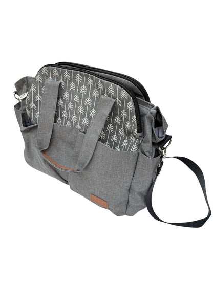 Lekebaby Gray Arrow Print Diaper Bag Tote