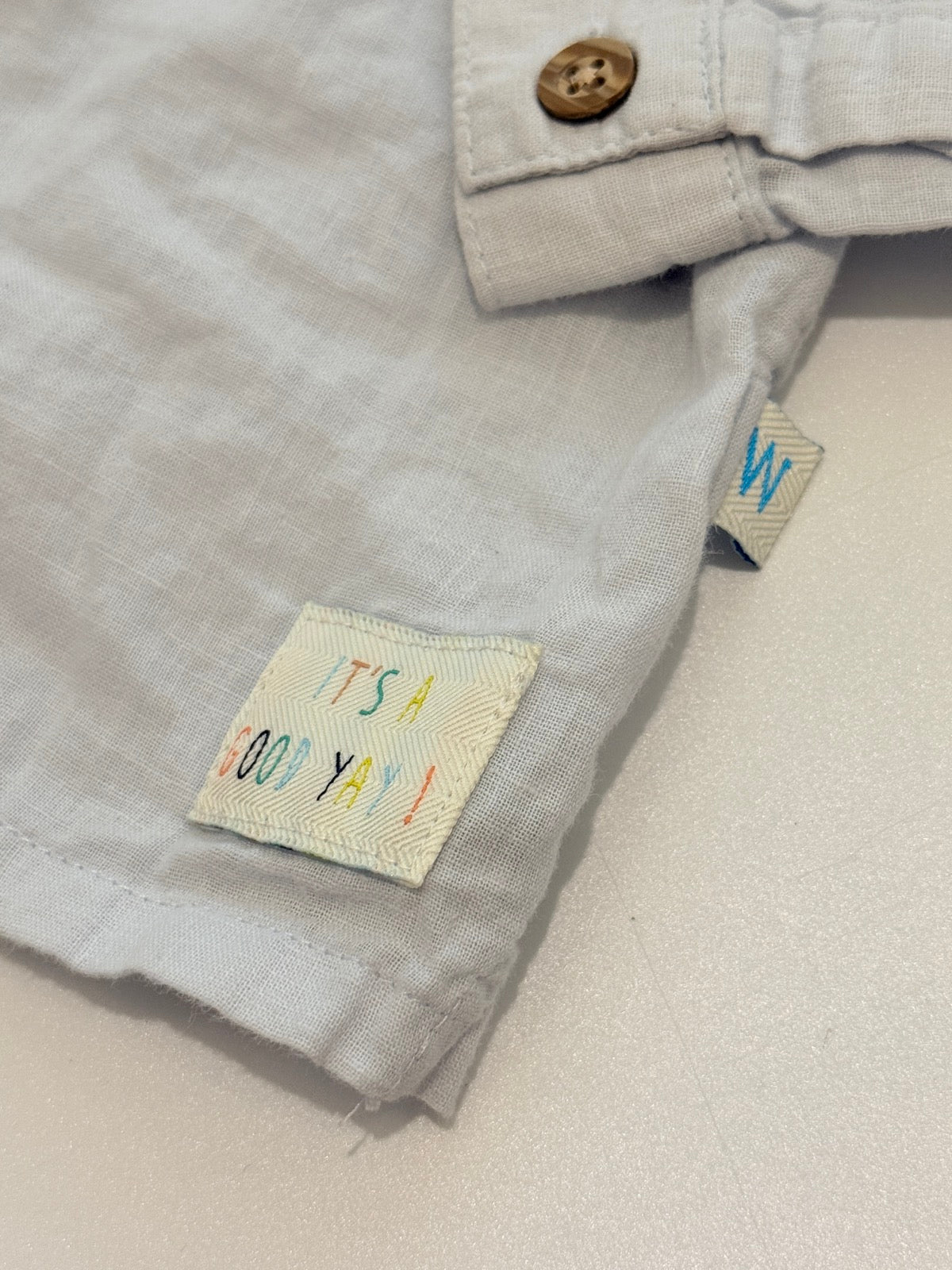 Leigh Tucker Willow Blue Linen Shirt 18-23M