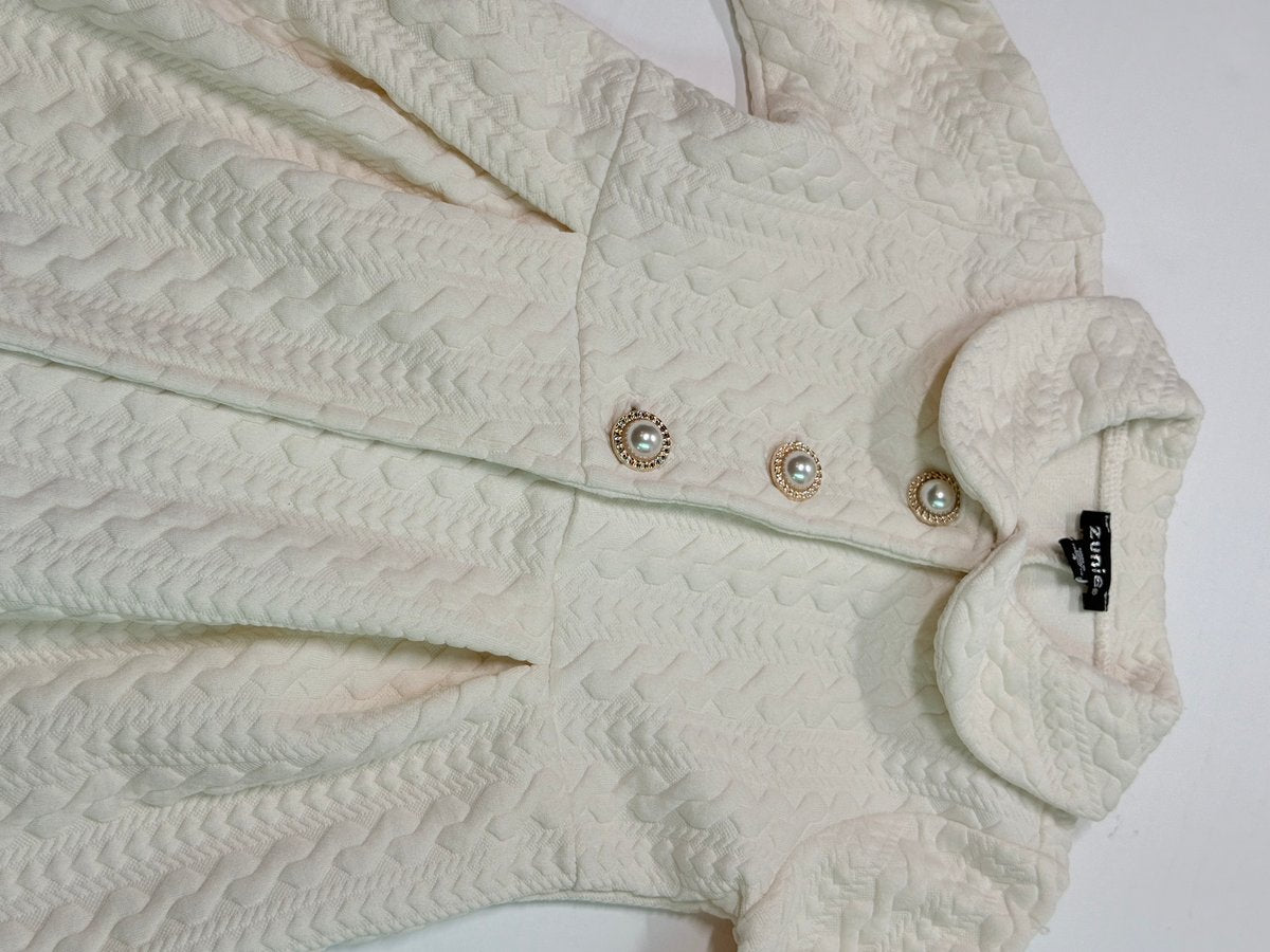 Zunie Cream Textured Coat Size 4