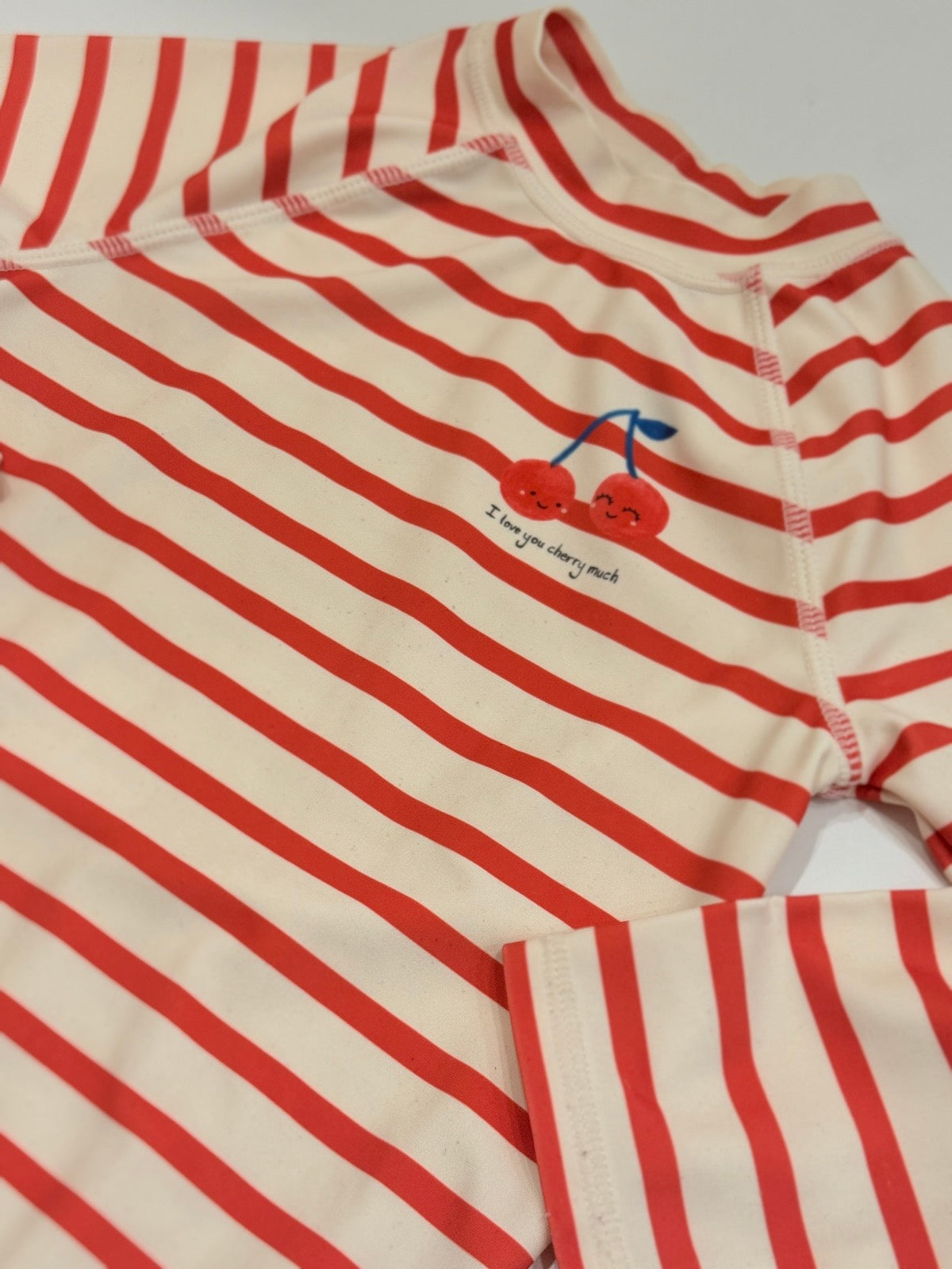 Striped Cherry Print Long Sleeve Top 4Y