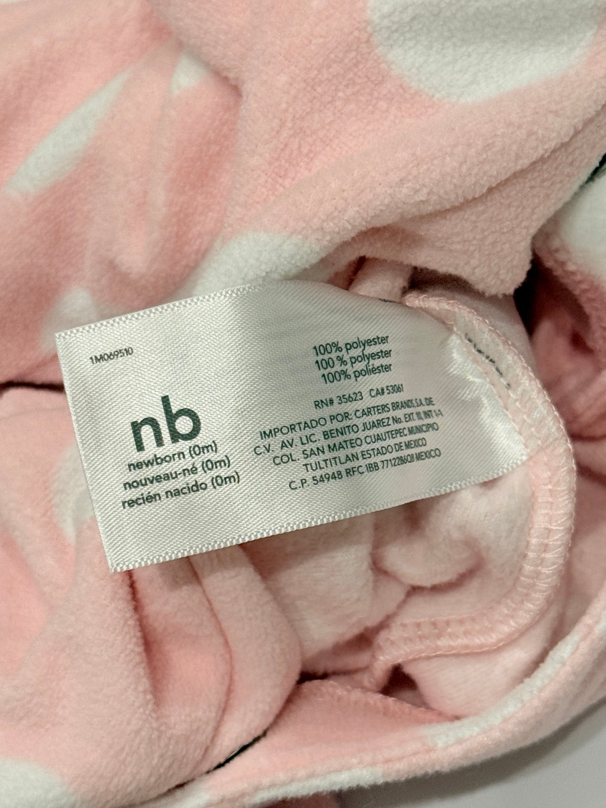 Carter's Pink Squirrel Sleeper Newborn