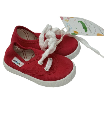 Javer Red Canvas Sneakers Size 3 Infant