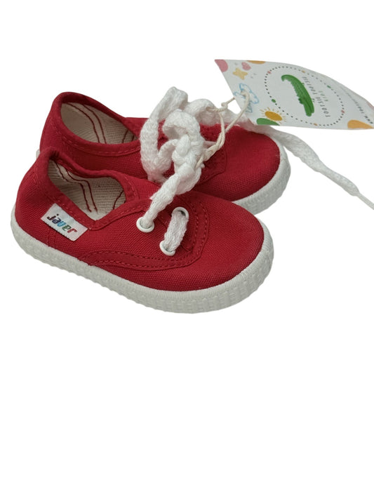 Javer Red Canvas Sneakers Size 3 Infant