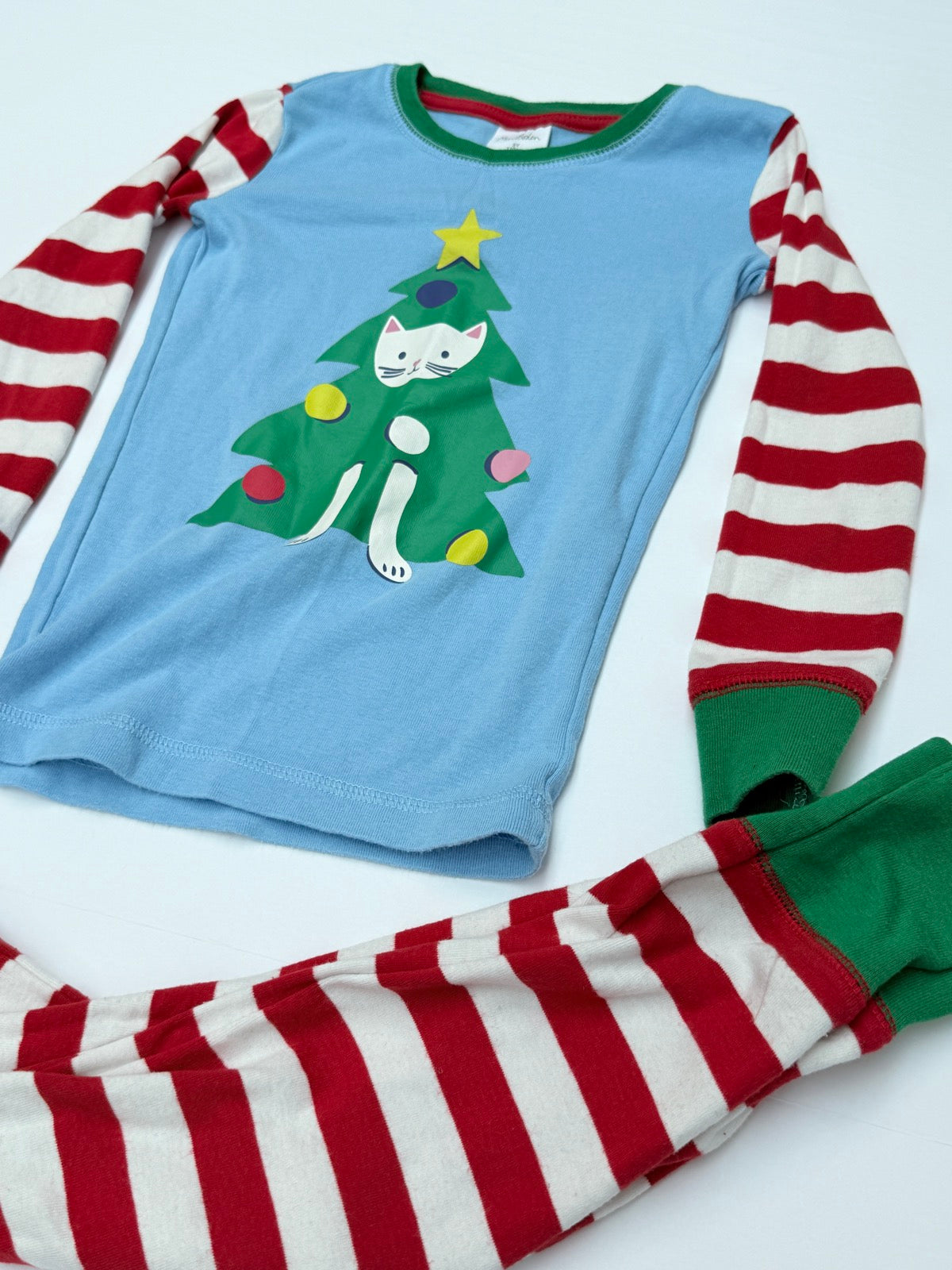Mini Boden Christmas Cat Tree Pajama Set 5Y