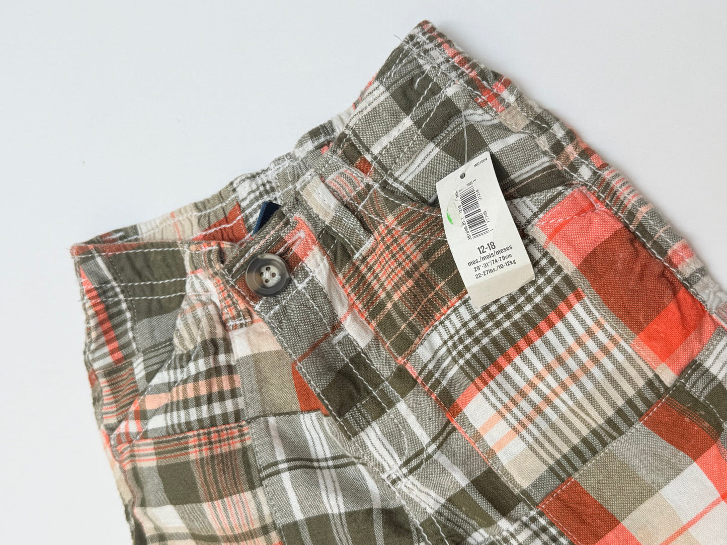 Old Navy Plaid Cargo Shorts 12-18m