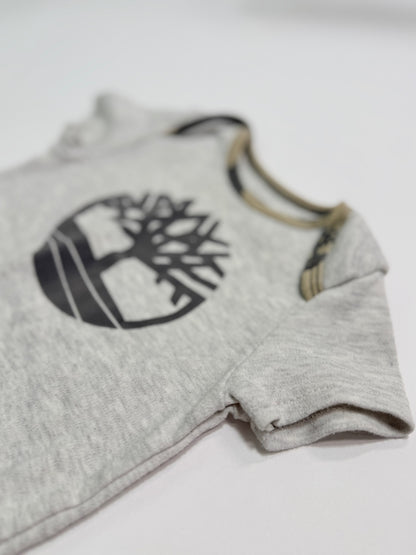 Timberland Gray Tree Logo Bodysuit 12M