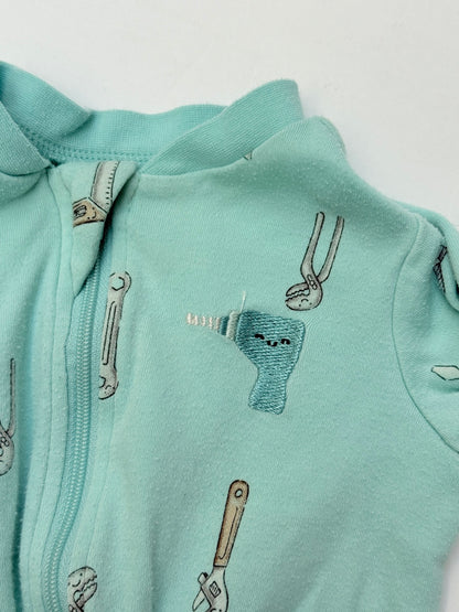 Pekkle Tool Print Footed Sleeper 3M