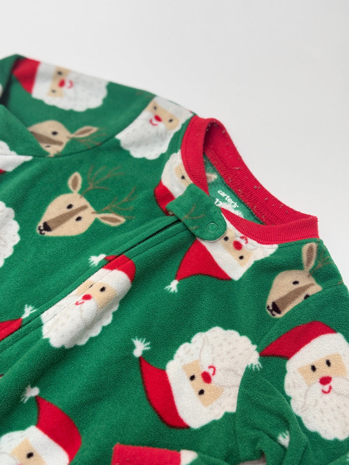 Carter's Santa Reindeer Fleece Sleeper 12M