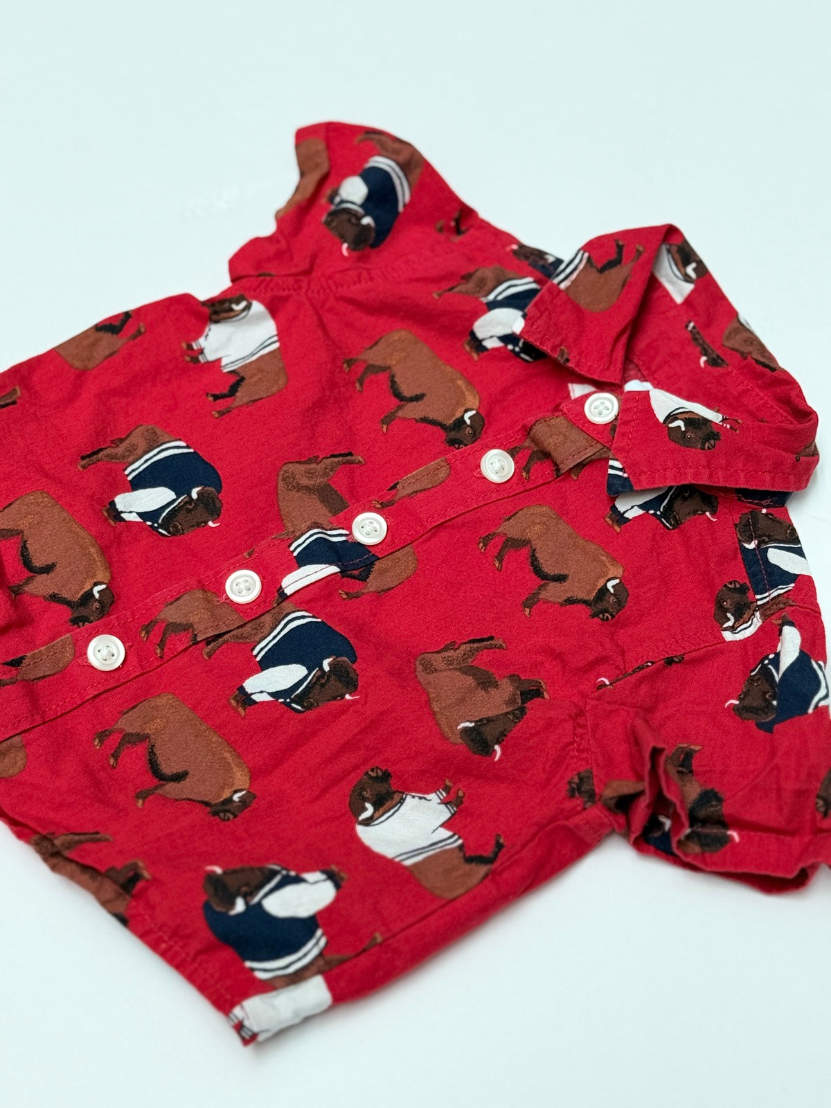 Old Navy Buffalo Print Button Shirt 0-3M
