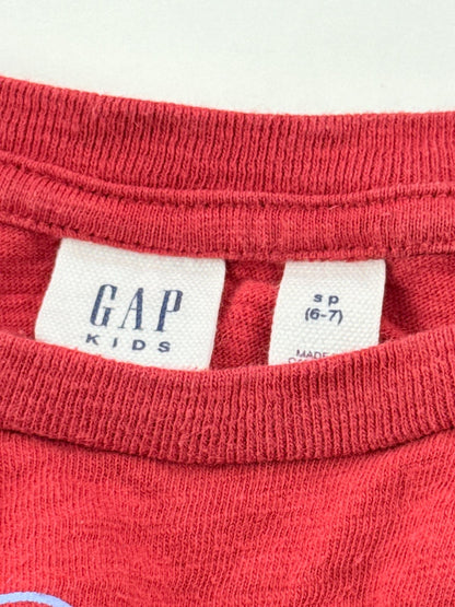 Gap Kids Skeleton Snowboarder Long Sleeve T-Shirt 6-7