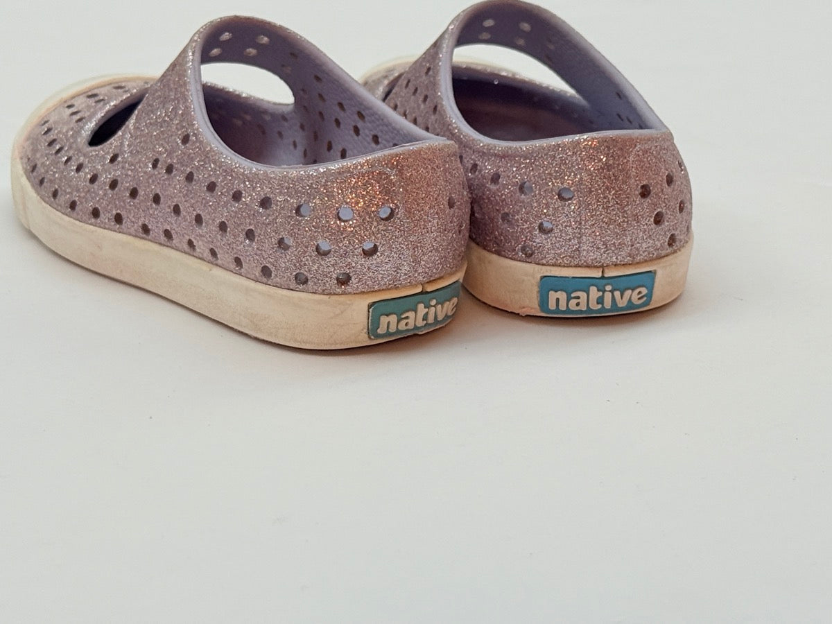 Native Jefferson Glitter Shoes Toddler Size 8