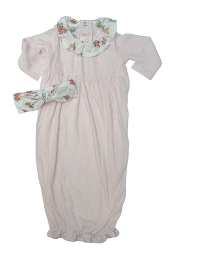 Mud Pie Pink Floral Gown Set 0-3m