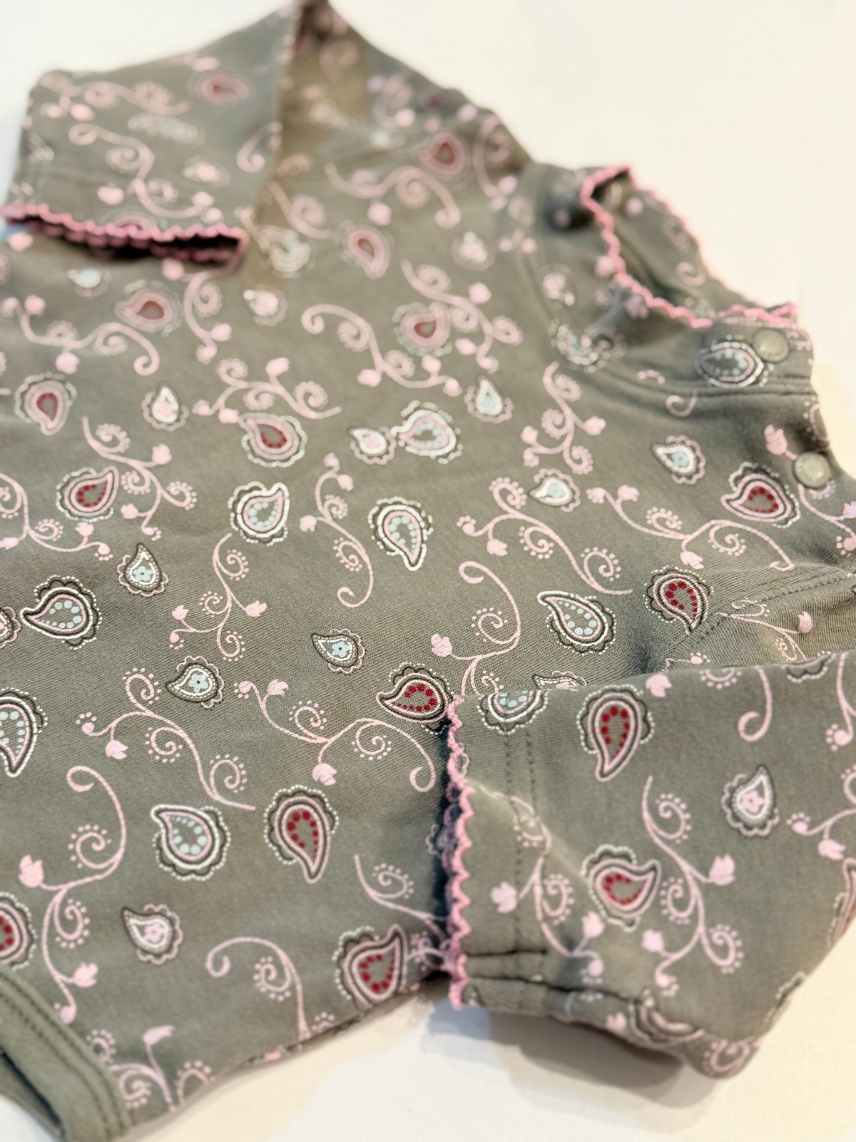 Kushies Paisley Long Sleeve Bodysuit 6M