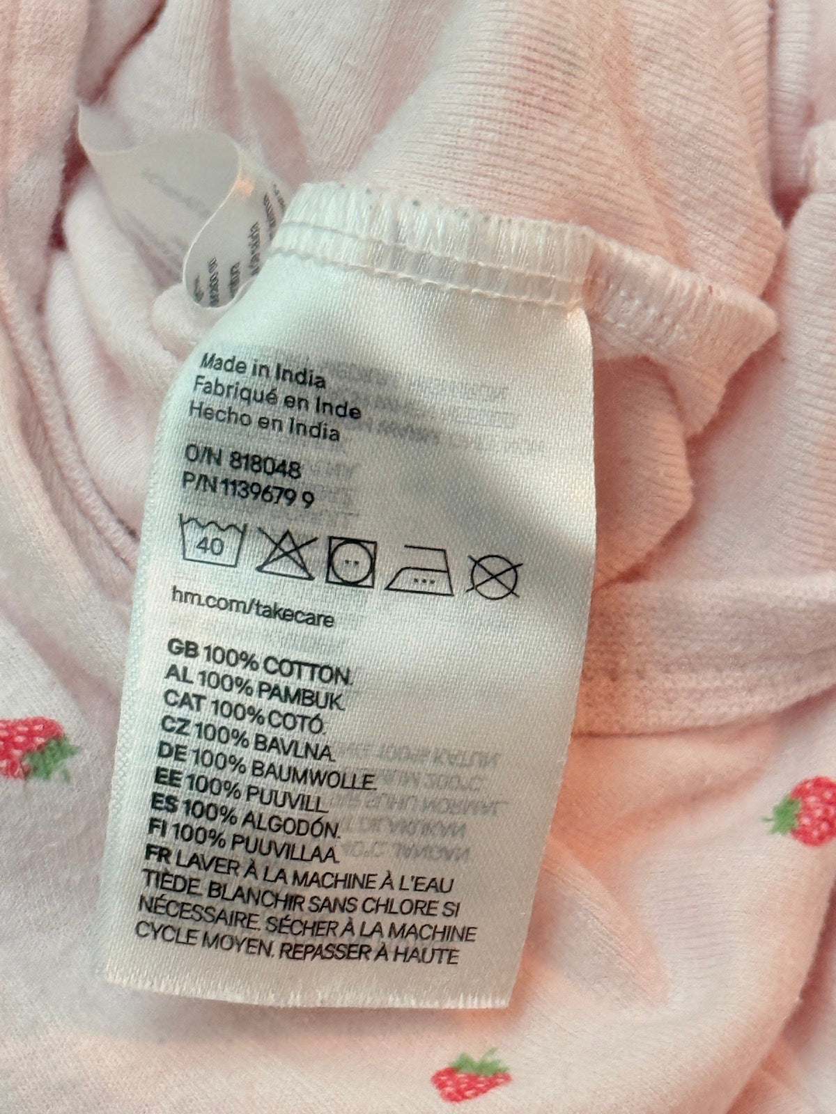 H&M Strawberry Print Bodysuit 2T