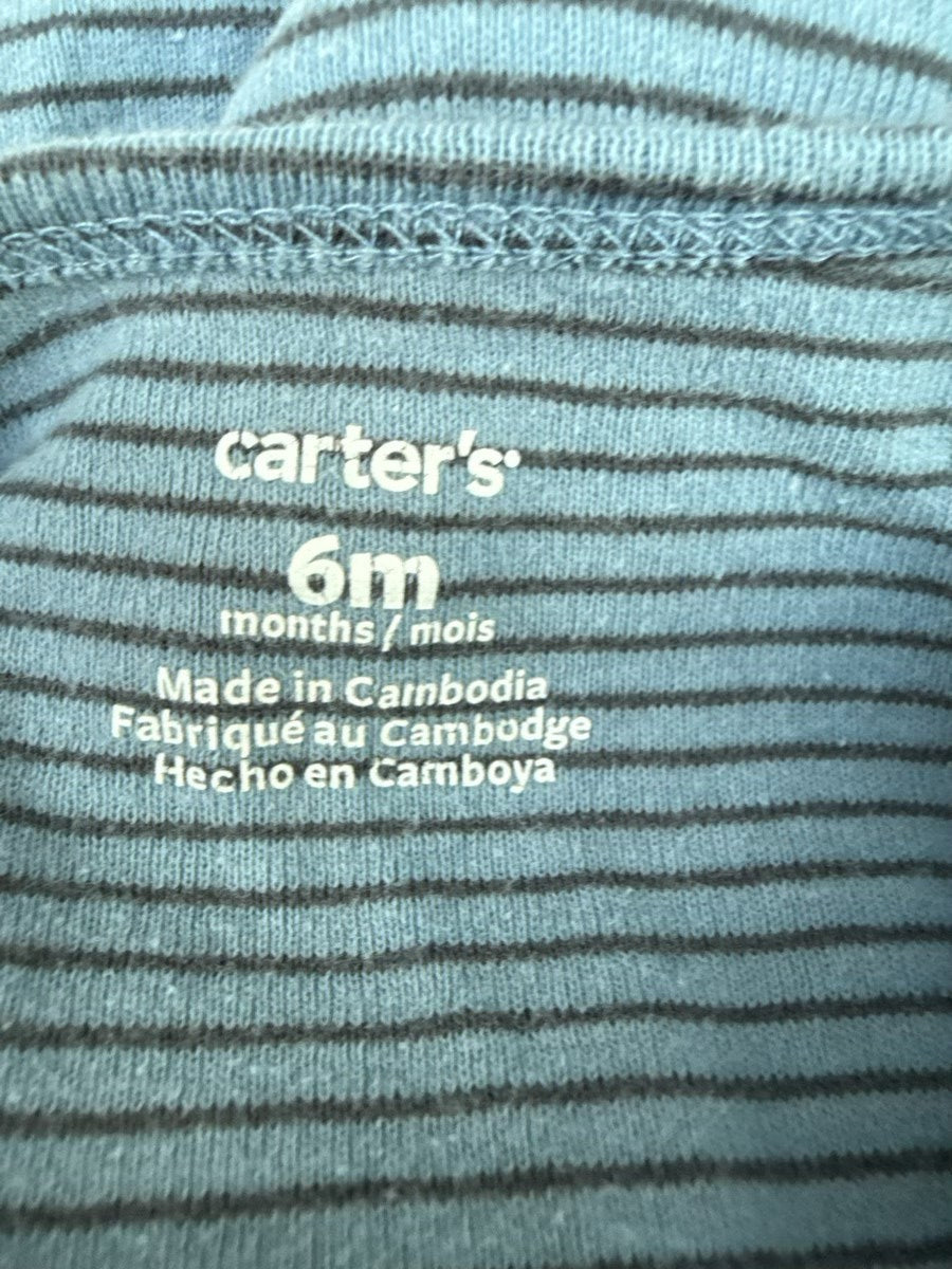 Carter's Blue Striped Bodysuit 6m