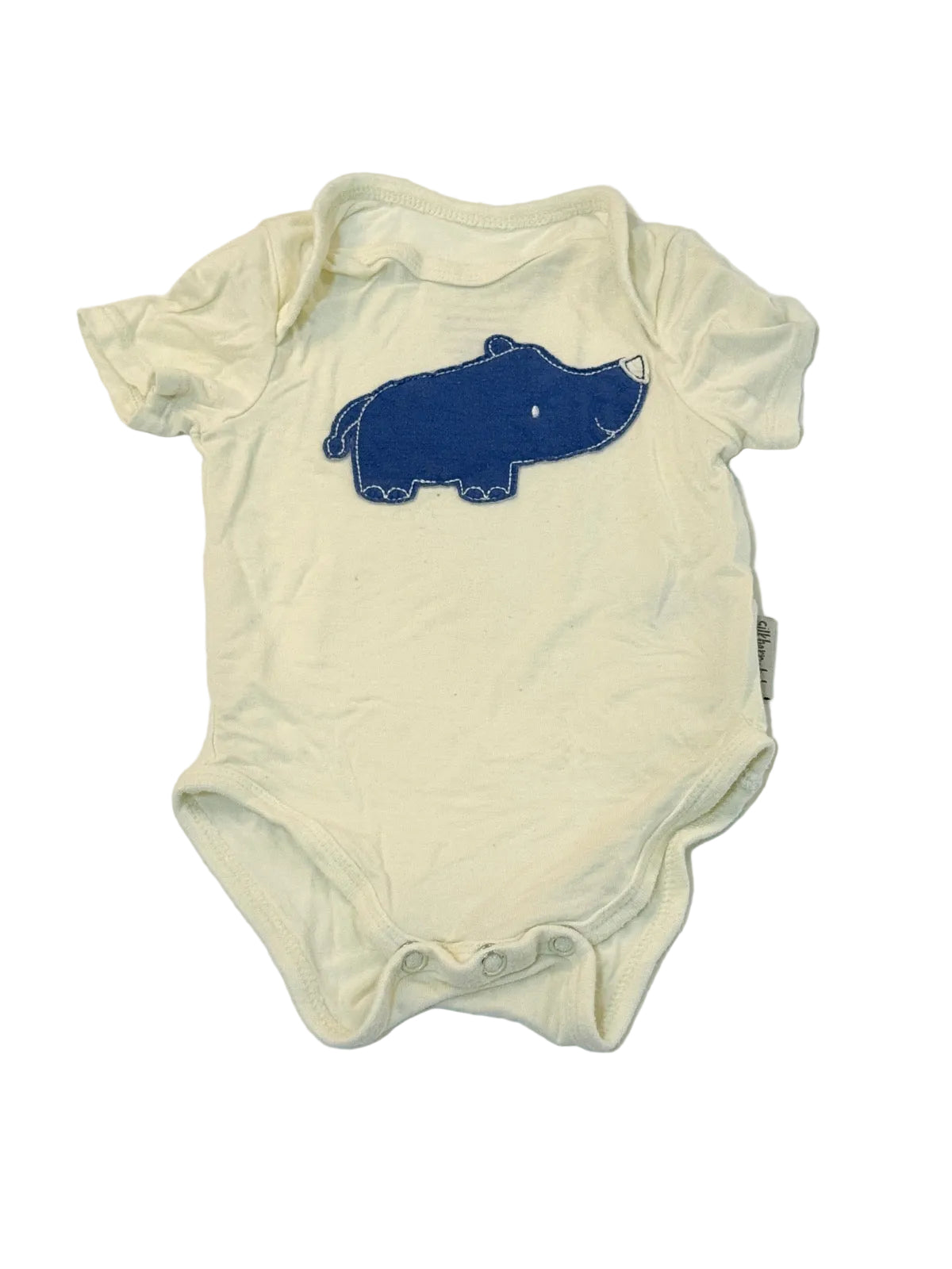 Silkberry Baby Cream Hippo Onesie 0-3M
